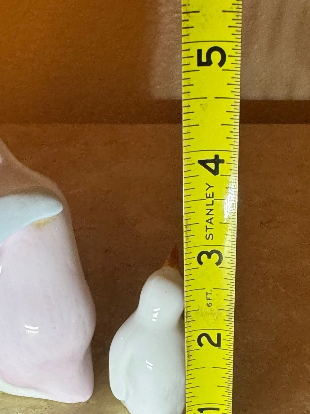 Ceramic Penguin Family Figurine - White with Blue & Pink Accents